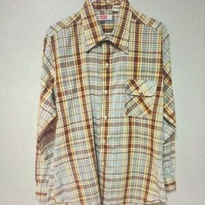 Levi's Men's Casual Plaid Shirt - Brown and Cream